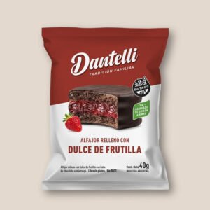 Alfajor Dantelli Chocolate relleno de frutilla